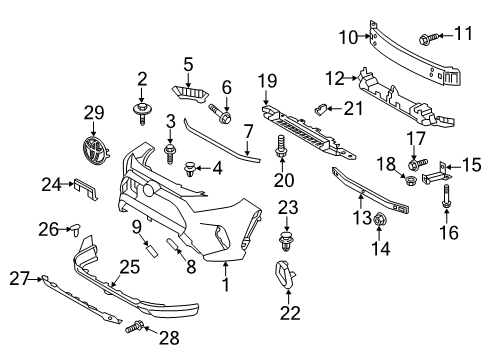 2020 Toyota RAV4 Bumper & Components - Front Diagram