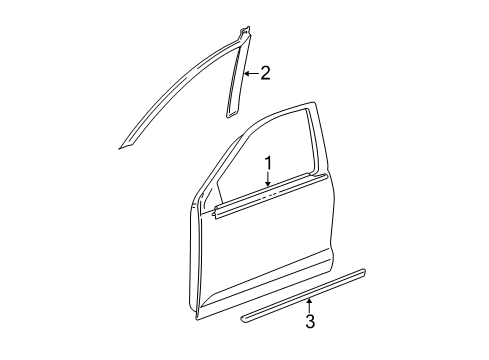 2004 Toyota Corolla Exterior Trim - Front Door Diagram