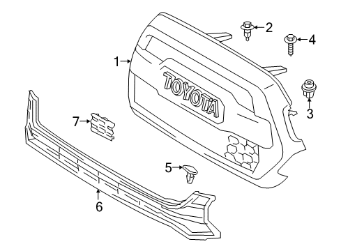 2017 Toyota Tacoma Grille & Components Diagram 2 - Thumbnail