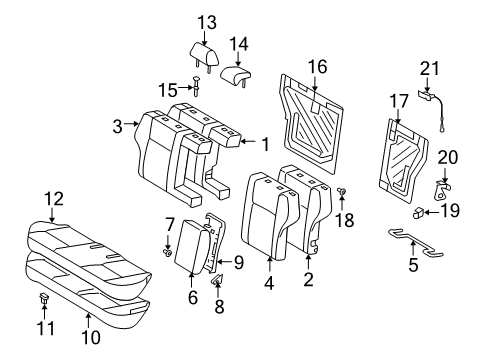 2009 Toyota Corolla Seat Back Frame, Driver Side Diagram for 71018-02210