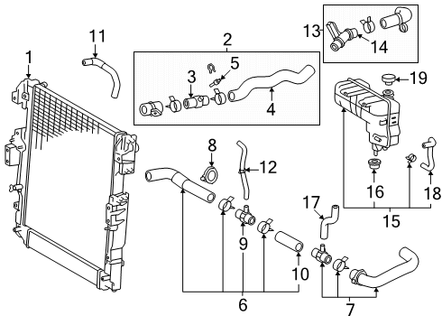 2024 Toyota Land Cruiser Radiator & Components Diagram