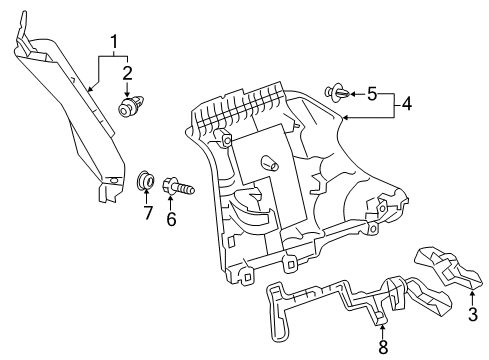 2014 Scion iQ Interior Trim - Quarter Panels Diagram