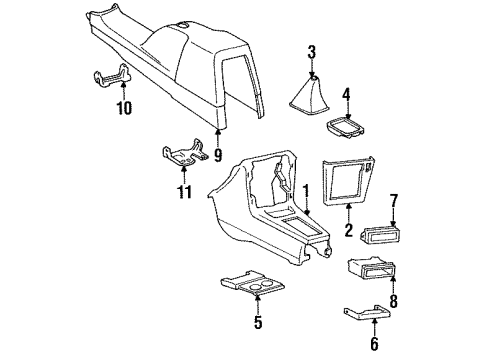 1994 Toyota Tercel Rear Console Diagram for 58901-16121-W4