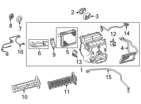 2025 Toyota 4Runner A/C Evaporator & Heater Components Diagram