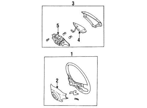 1993 Toyota Corolla Steering Wheel & Trim Diagram 2 - Thumbnail