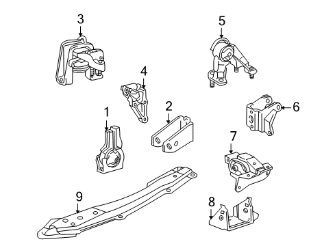 2004 Toyota Celica Engine & Trans Mounting Diagram 2 - Thumbnail