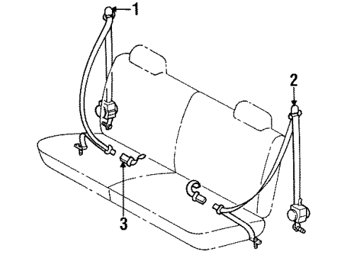 1997 Toyota Land Cruiser Seat Belt - Body Diagram 3 - Thumbnail