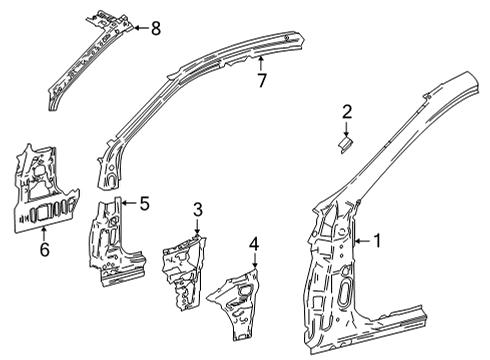 2025 Toyota Mirai Hinge Pillar Diagram