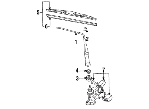 1993 Toyota Celica Rear Wiper Components Diagram