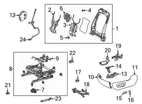 2024 Toyota Highlander Driver Seat Components Diagram 2 - Thumbnail