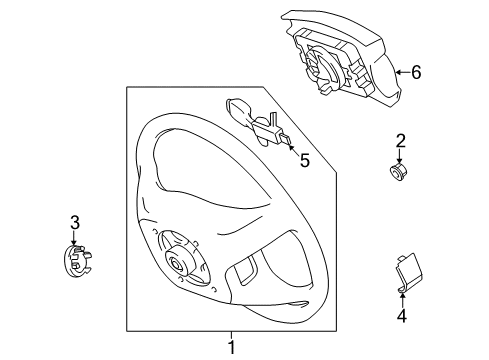 2003 Toyota Solara Steering Wheel & Trim Diagram