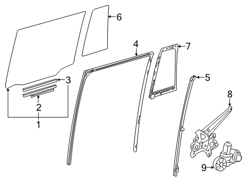 2024 Toyota Land Cruiser Glass - Rear Door Diagram