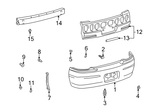 2001 Toyota Solara Bumper & Components - Rear Diagram