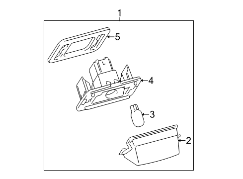 2017 Toyota Camry License Lamp Bulb Packing, Passenger Side Diagram for 81272-06031
