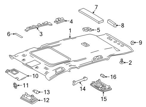 2025 Toyota RAV4 Interior Trim - Roof Diagram 3 - Thumbnail