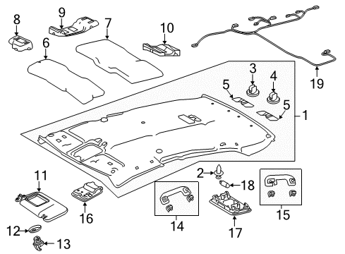 2018 Toyota Camry Grip Handle, Gray, Rear Passenger Side Diagram for 74610-06130-B0