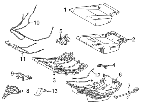 2024 Toyota Land Cruiser Cover Sub-Assembly, Rear Seat Headrest Diagram for 71076-60V80-E3