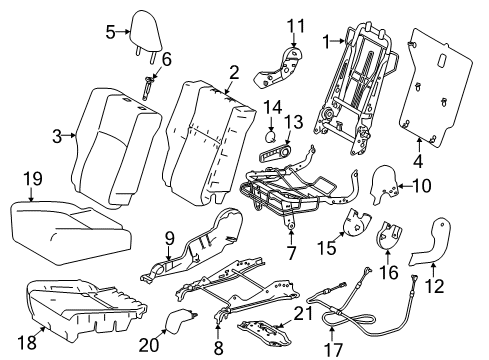 2015 Toyota RAV4 Rear Seat Components Diagram 2 - Thumbnail