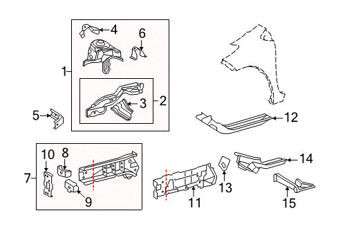 2013 Scion xD Mount Bracket, Driver Side Diagram for 57108-52030