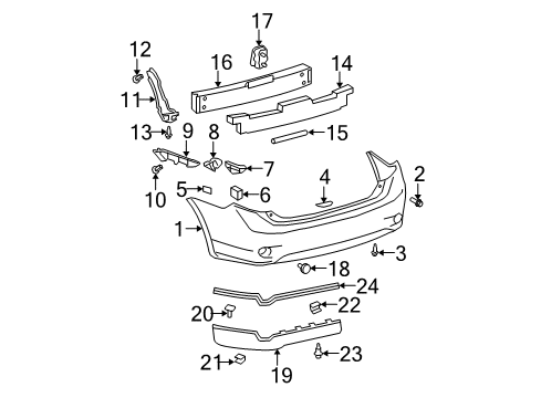 2010 Toyota Corolla Bumper & Components - Rear Diagram