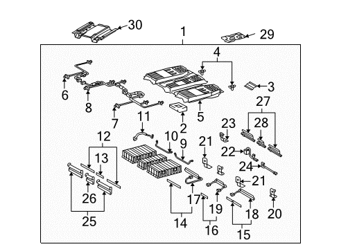 2008 Toyota Highlander Battery Assembly, Hev Su Diagram for G9510-48033
