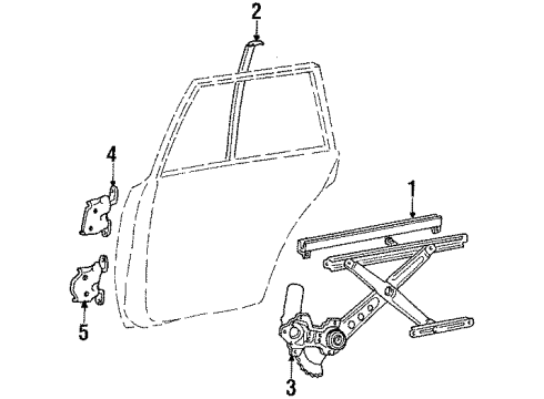 1987 Toyota Cressida Glass - Rear Door Diagram