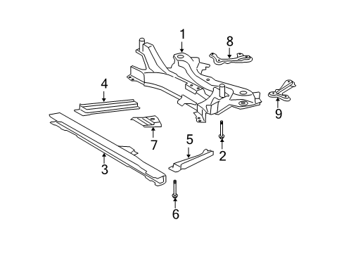 2011 Scion xB Side Reinforcement, Passenger Side Diagram for 51107-12010