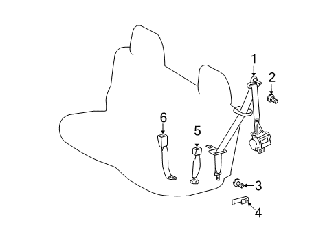 2010 Toyota Highlander Seat Belt - Body Diagram 7 - Thumbnail