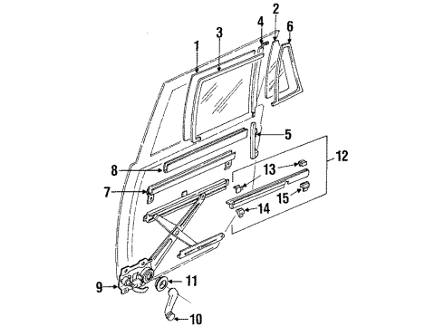 1990 Toyota 4Runner Glass - Rear Door Diagram