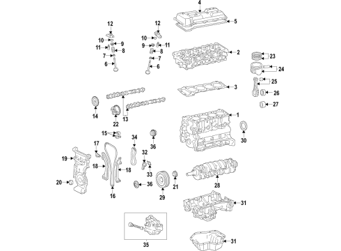 2021 Toyota Prius AWD-e Camshaft & Timing Diagram