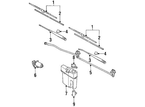 1995 Toyota 4Runner Wiper Components Diagram