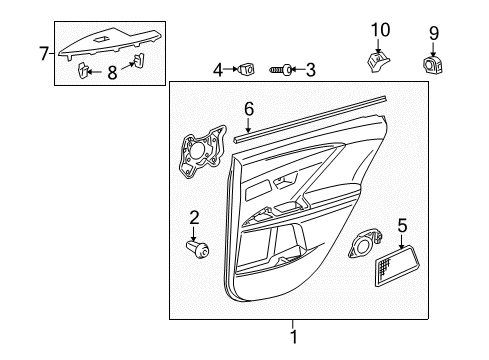2012 Toyota Venza Interior Trim - Rear Door Diagram