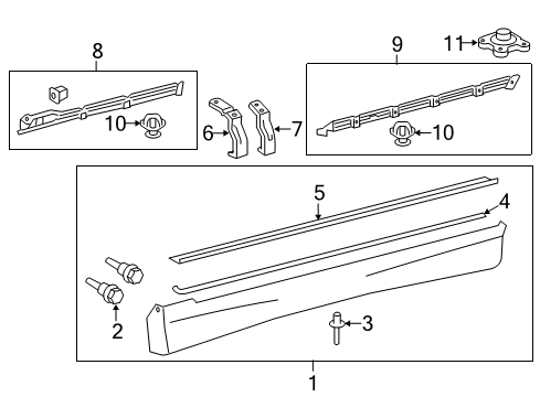 2009 Toyota Tacoma Exterior Trim - Cab Diagram