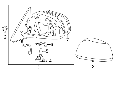 2013 Toyota Highlander Mirror Glass, Passenger Side Diagram for 87931-48360