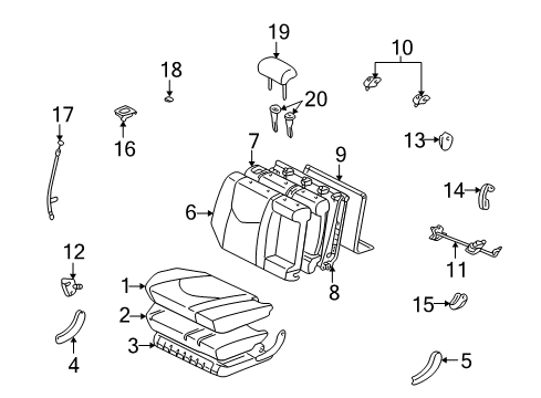 2003 Toyota Highlander Second Row Seats Diagram 2 - Thumbnail
