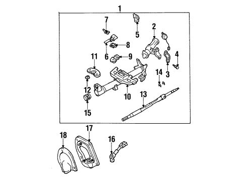 1998 Toyota Tercel Hole Cover Diagram for 45026-16070