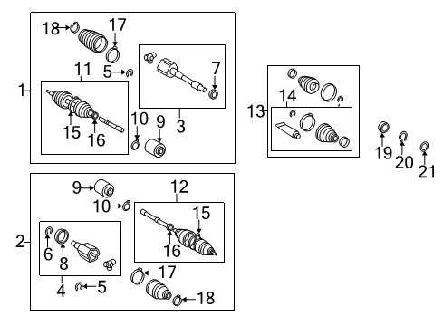 2004 Toyota Highlander Drive Axles - Front Diagram 3 - Thumbnail