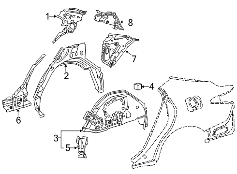 2023 Toyota Camry Inner Structure - Quarter Panel Diagram 2 - Thumbnail