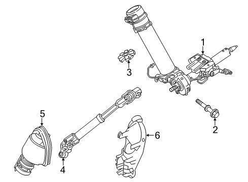 2017 Toyota Prius Prime Steering Column Assembly Diagram