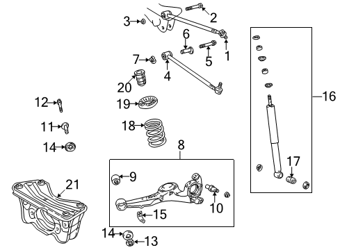2000 Toyota RAV4 Rear Suspension Components Diagram 2 - Thumbnail