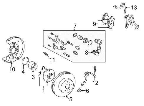 2005 Scion xB Front Brakes Diagram
