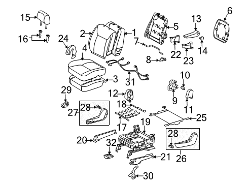2005 Toyota Sienna Recline Cover, Fawn, Passenger Side Diagram for 71875-AD010-E0