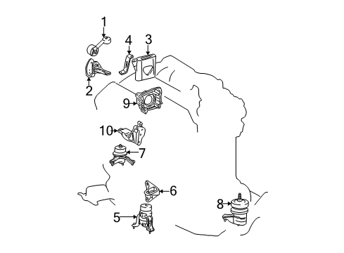 2005 Toyota Camry Front Mount Diagram for 12360-0A100