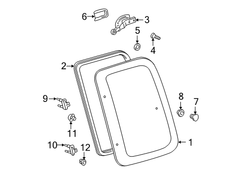 1996 Toyota Tacoma Side Glass Diagram