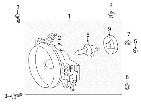 2007 Toyota FJ Cruiser Headlamp Components Diagram