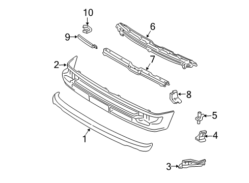 2000 Toyota Tacoma Bumper & Components - Front Diagram 2 - Thumbnail