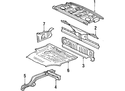 1987 Toyota Cressida Valance Panel, Rear Diagram for 58381-22040