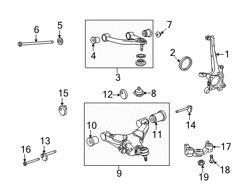2016 Toyota Sequoia Front Suspension Components Diagram 3 - Thumbnail