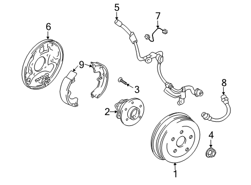 2003 Toyota Matrix Brake Components Diagram 5 - Thumbnail
