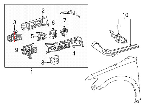 2025 Toyota Camry Structural Components & Rails Diagram 2 - Thumbnail